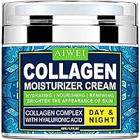 Face Moisturizer Collagen Cream - Moisturizing, Hydrating & Recovery - Day Night Face Cream with Retinol and Hyaluronic Acid for Men & Women - 1.7 oz