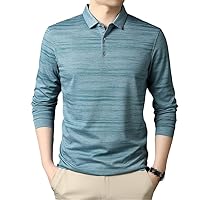 Men's Polo Shirt, Long Sleeve Classic Business Clothing, Casual Luxury Slim Fit Blue Polos Shirts
