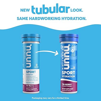 Nuun Sport Electrolyte Tablets for Proactive Hydration, Lemon Lime, 8 Pack (80 Servings)