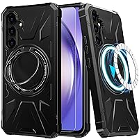 for Samsung Galaxy A35 Case with Screen Protector - Enhanced Magnetic Kickstand - Car Mount Compatible, Military-Grade Shockproof Phone Case for Men, Women, and Girls - Black