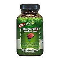 Irwin Naturals Fenugreek RED - 60 Liquid Soft-Gels - With Asian Ginseng, Ginkgo Extract & Nitric Oxide Booster - 15 Servings