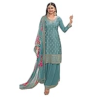 Indian Women's Wear Palazzo Suits Pakistani Designer Ready to Wear Salwar Kameez Dress