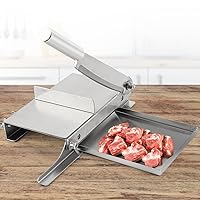 CGOLDENWALL Manual Meat Slicer Meat Bone Cutter Machine Chinese Medicine Jerky Slicer Rib Chicken Fish Frozen Meat Vegetables Deli Food Slicing Machine Home Cooking Use