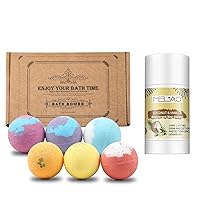 Natural Deodorant for Women and Men Aluminum Free Body Deodorant Antiperspirant with 6x60g Bath Bombs for Women Gift Set Relaxing Bubble Bath Bathbombs