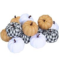 12pcs Mixed Artificial Fake Harvest Pumpkins for Fall Wedding Thanksgiving Halloween Decoration
