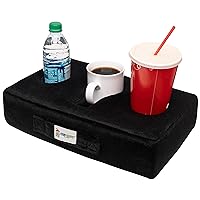 Cup Cozy Pillow (Black)- As Seen on TV-The World's Best Cup Holder! Keep Your Drinks Close and Prevent Spills. Use it Anywhere-Couch, Floor, Bed, Man cave, car, RV, Park, Beach and More!