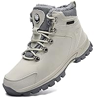 Jinta Shoes Mens Womens Winter Snow Boots Hiking Climping Booties Warm Waterproof Fur Lined Non Slip Leather Ankle US 4-14.5