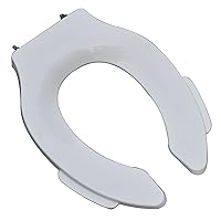 4Q1E7C-00Commercial Heavy Duty Plastic Toilet Seat, Open Front without Cover, includes Lift Handles Elongated, White