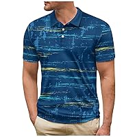 Mens Shirt,Summer Plus Size Polo Shirt Short Sleeve Button Tees Casual Trendy Outdoor Top Blouse T Shirt