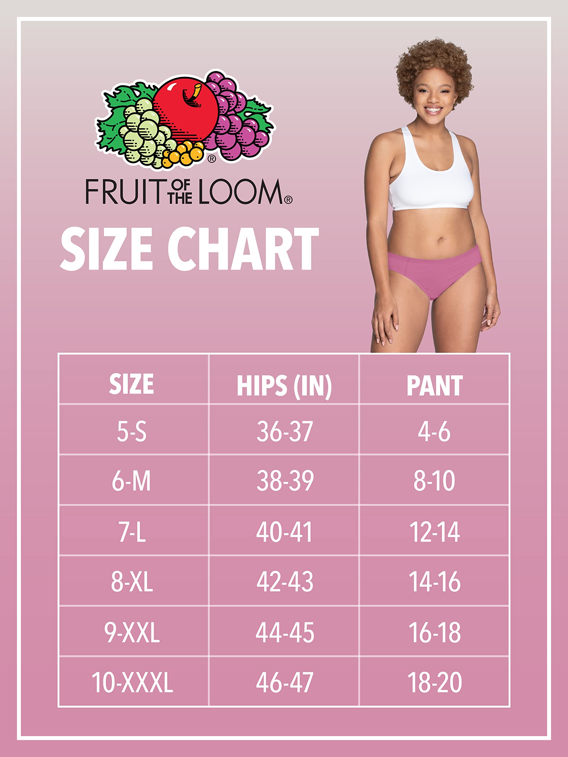 Fruit of the Loom Women's 360° Stretch Underwear, High Performance Stretch for Effortless Comfort, Available in Plus Size