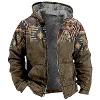 Winter Jackets For Men Winter Zip Up Hoodie Sherpa Fleece Sweatshirt Warm Thick Coats Hood Casual Sport Jacket