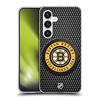 Head Case Designs Officially Licensed NHL Puck Texture Boston Bruins Soft Gel Case Compatible with Samsung Galaxy S24 5G