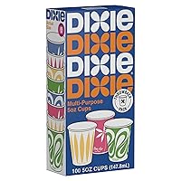 Dixie Multi-Purpose, 5 oz Paper Cups, Box of 100 Cups, Colors/Styles Vary, Multicolor (15964)