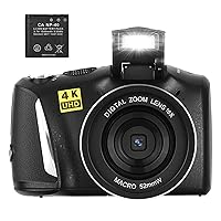 Digital Camera 48MP 4K Full HD Camcorder Vlogging Camera for YouTube 3.0 Inch Screen Compact Camera for Beginners Teens Photography with a Rechargeable Battery