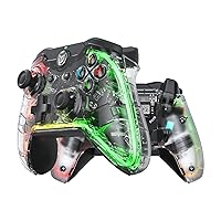 Wired PC Controller, BIGBIG WON PC Game Controller RGB, Remapping Button, Dual Motor, 3.5mm Audio PC Controllers for Windows|Controller for Switch|Controller for PS4 via R90 Rainbow Lite Gamepad - 1pc