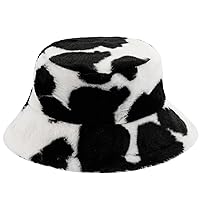 Winter Furry Bucket Hat for Women Men, Warm Fluffy Fuzzy Bucket Hats