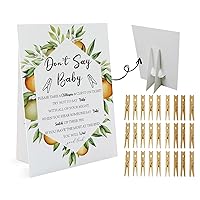 Orange Citrus Don't Say Baby Game （1 Sign And 50 Mini Natural Clothespins） Don't Say Baby Baby Shower Game, Baby Shower Decorations, Baby Shower Games Gender Neutral, Orange Baby Shower Games (DS03)