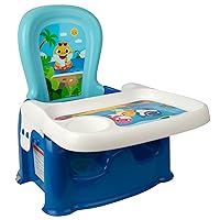 Pinkfong Baby Shark Mealtime Baby Toddler Booster Seat with Adjustable Tray - Portable Booster Seat for Dining Table - Travel Essentials for Baby - Up to 50 lbs. - Baby Gifts