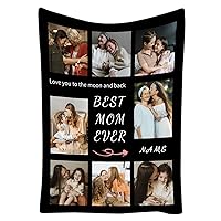 Personalized Blankets for Adults, Blanket with Pictures Customized, Personalized Picture Mom Blanket with 8 Photos, Birthday Photo Blanket