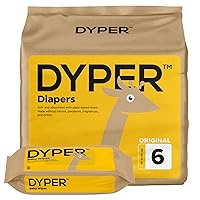 DYPER Viscose from Bamboo Baby Diapers Size 6 + 1 Pack Wet Wipes | Honest Ingredients | Made with Plant-Based* Materials | Hypoallergenic for Sensitive Skin, Unscented