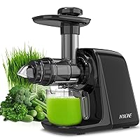 Masticating Juicer, NXONE Cold Press Juicer for Vegetable and Fruit, Juicer Machines with 3 Speed Modes and Reverse Function, Easy to Clean Slow Juicer with Brush, Black