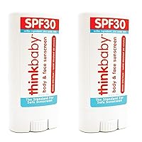 thinkbaby Sunscreen Stick, White/Orange, 0.64 Ounce (2 pack)