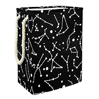Space Constellation Black Large Laundry Hamper With Easy Carry Handle, Waterproof Collapsible Laundry Basket For Storage Bins Kids Room Home Organizer