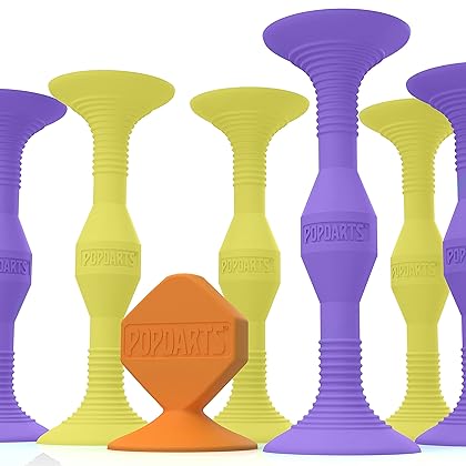 Popdarts Original Game Set (Purple and Yellow) - Indoor, Outdoor Suction Cup Throwing Game - Competition with a POP