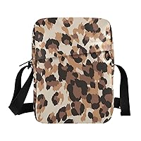 ALAZA Leopard Spot Crossbody Bag Small Messenger Bag Shoulder Bag with Zipper for Women Men