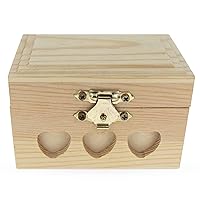 Unfinished Wooden Jewelry or Storage Trinket Gift Box Chest with Clasp DIY Unpainted Craft 3.6 Inches