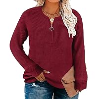 CARCOS Plus Size Sweaters Women's Long Sleeve Pullover Sweater Crewneck Knitted Tops Winter XL-5XL