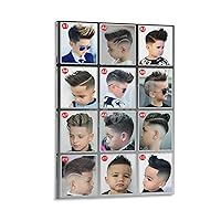 Barbershop Poster The Latest Barbershop And Salon Barbershop Posters Fashion Children Haircut Hair Posters Barbershop Wall Decoration Canvas Painting Wall Art Poster for Bedroom Living Room Decor 12x1