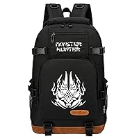 Unisex Monster Hunter Daypack Student Lightweight Bookbag,Wear-Resistant Laptop Bag Graphic Knapsack for Teen