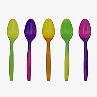 Color Changing Spoons That Change Colors When Cold in Bulk - Fun Ice Cream Spoons! (100 Assorted Colors)