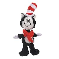The Cat in The Hat Figure Plush Dog Toy | Small Dog Toys, 6 Inch Dog Toy The Cat from The Cat in The Hat | Red, White, and Black Stuffed Animal Dog Toy from Dr Seuss Collection