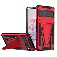 LOFIRY- Case for Google Pixel 6,Pixel6 Promilitary Grade Shockproof Protective Phone Case Heavy Duty Shockproof Tough Armour Phone Case Support Magnet Moun (Pixel 6 Pro,Red)