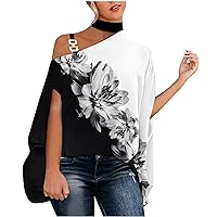 Womens Summer Tops 2023 Casual Trendy Cold Shoulder Mock Neck Batwing Sleeve T Shirts Loose Fit Dressy Blouses Cute Tshirt