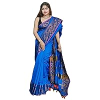 Traditional Wear Indian Women Handloom Cotton Silk Saree & Blouse Muslim Sari 990h