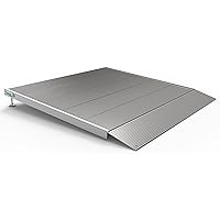 EZ-ACCESS TRANSITIONS 36 Inch Portable Self Supporting Aluminum Angled Entry Threshold Ramp Ideal for Uneven Surfaces or Single Step Rises