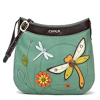 Chala Handbags Dragonfly Crescent Crossbody Handbag Purse