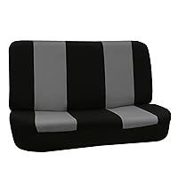 FH Group FB056012 Modern Flat Cloth Solid Bench Seat Cover, Gray/Black Color-Fit Most Car, Truck, SUV, or Van