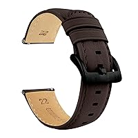 BARTON Water-Resistant Leather Watch Bands - Quick Release - Choose Strap Color & Size - 18mm, 20mm, 22mm & 24mm Watch Straps