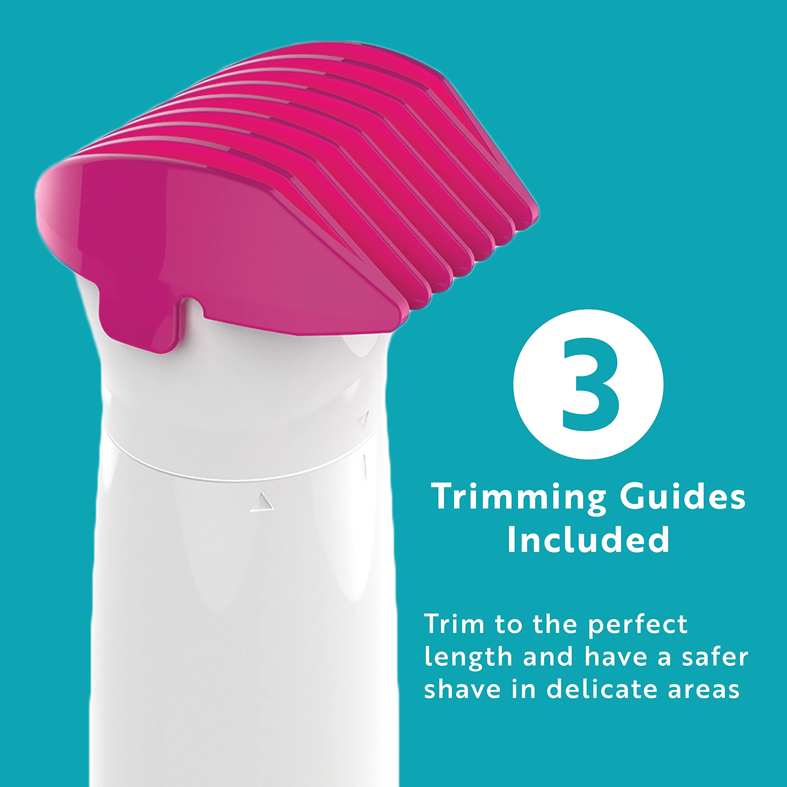 Clio PALMPERFECT Bikini Trimmer for Women - Wet & Dry Hair Trimmer with Dual Blades - Cordless Hair Removal Electric Razor for Any Part of the Body, White (Packaging May Vary)