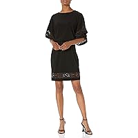 Jessica Howard Women's Elbow Sleeve Boat Neck Dress