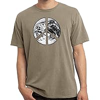 Peace T-Shirt Earth Satellite Symbol Pigment Dyed Tee