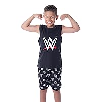 INTIMO WWE Boys' World Wrestling Entertainment Logo Tank Short Pajama Set