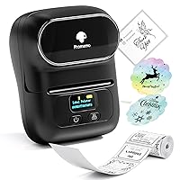 Phomemo M110 Label Makers - Barcode Label Printer Bluetooth Portable Thermal Printer for Small Business, Address, Logo, Clothing, Mailing, Sticker Printer for Phones & PC, Black