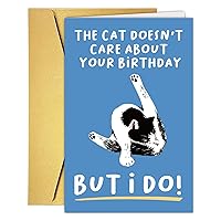Funny Cat Birthday Card For Cat Dad Mom Husband Wife Brother Sister, Sarcastic Dirty Cat Birthday Gift Card for Cat Lover, Humorous birthday cards for Friends Boyfriend Girlfriend