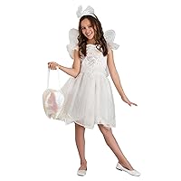 Girls Tooth Fairy Costume, Sweet Tooth Dress, Magical Princess Satin Outfit with Glitter Wings