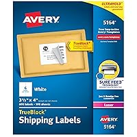 Avery Printable Shipping Labels with Sure Feed, 3-1/3